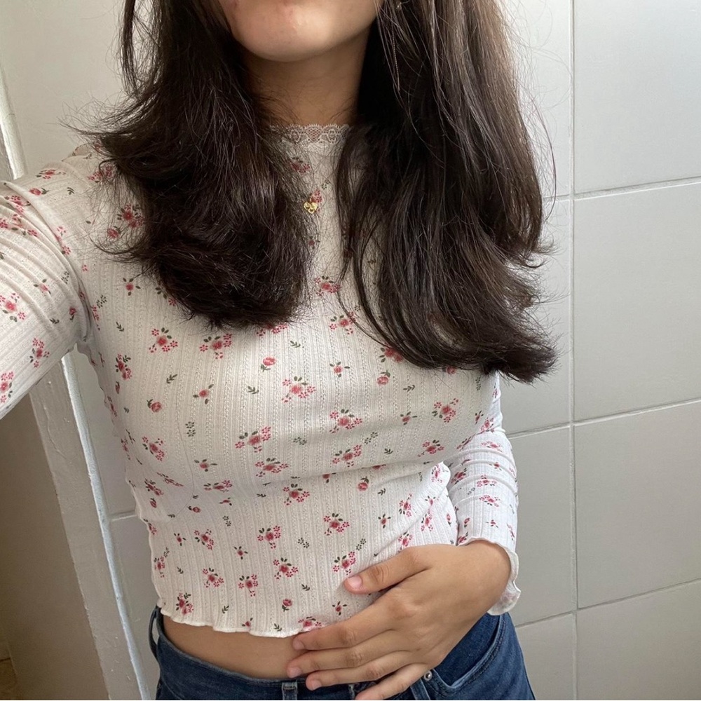 floral long sleeve top